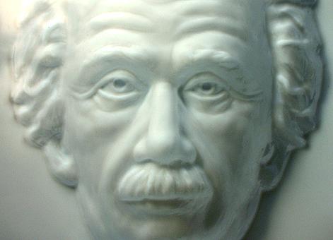 The hollow face of Albert Einstein